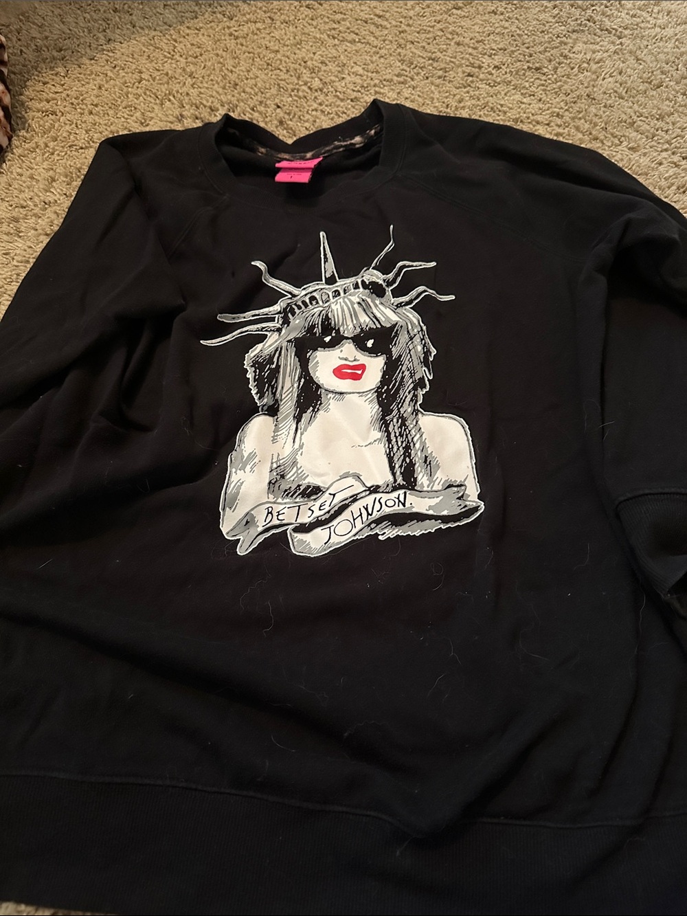 Betsey Johnson Torrid plus size Black Graphic Crewneck Sweater - Red Accent